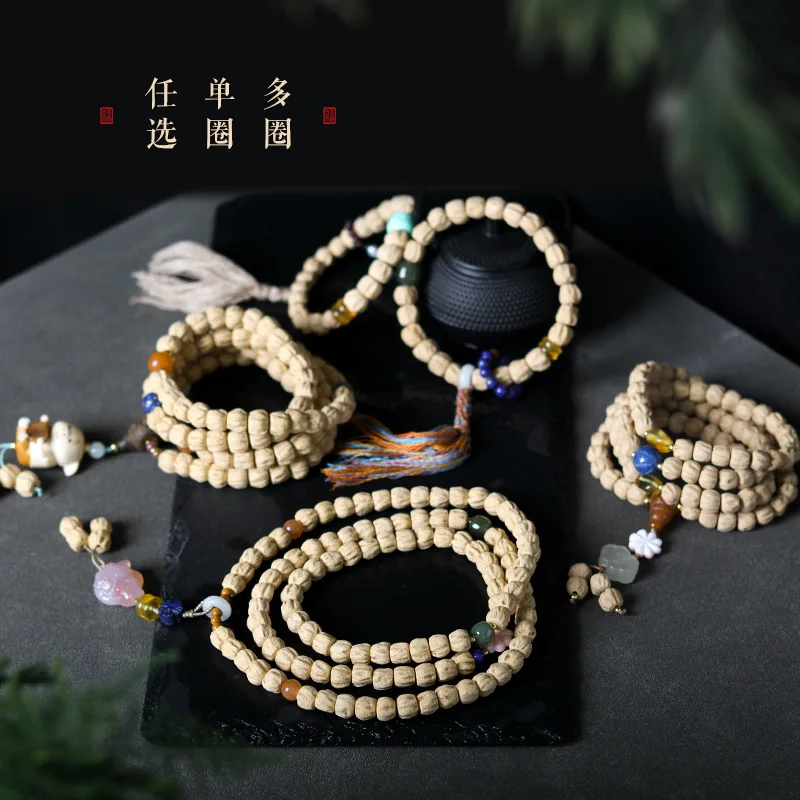 

Jewelry Passion Fruit Seeds Cacumen Platycladi Bracelet Multi-Circle Sweater Chain Necklace Prayer Beads Ornament