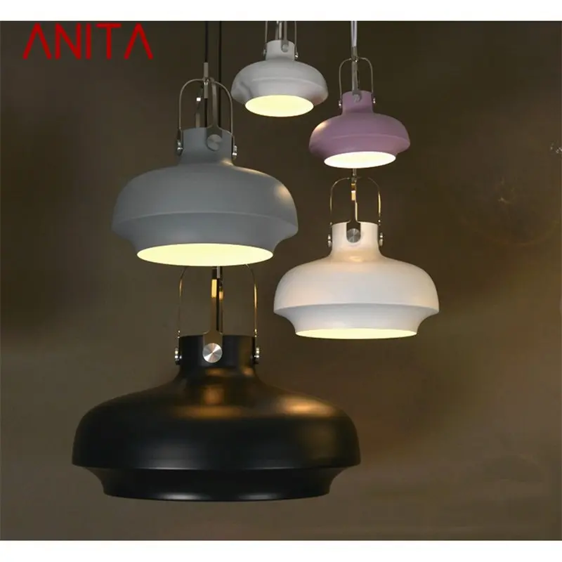 

ANITA Nordic Pendant Light Modern Creative Colorful LED Lamps Fixtures For Home Decorative Dining Room