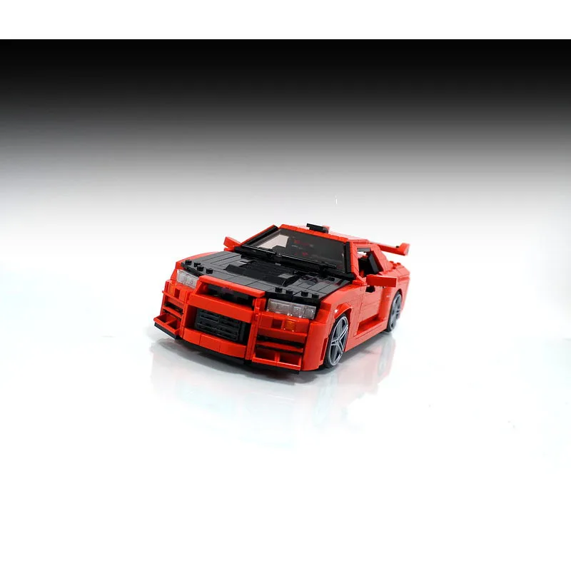 MOC-29377 Skyline GTR R34 Stitching Assembly Building Block Model 1513 Parts Building Blocks Adult Kids Birthday Custom Toy Gift