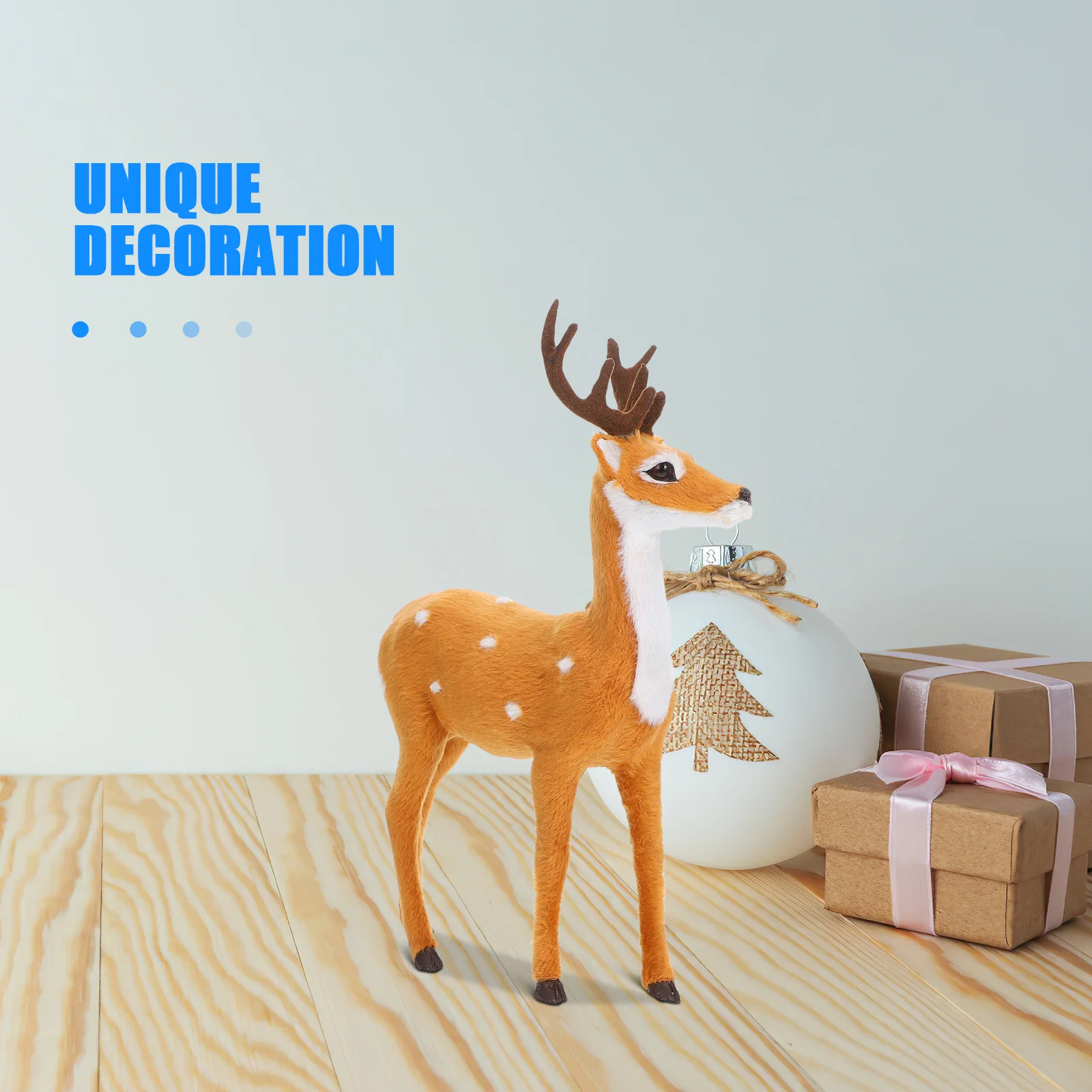

Christmas Elk Statue Artificial Elk Ornament Decorative Xmas Deer Desktop Decor Table Decoration Decorative Xmas Deer Ornament