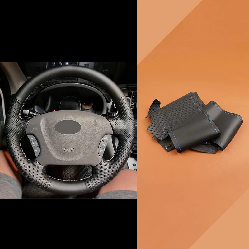Car Accessories Braid on Steering Wheel Leather Cover Sticker Trim For Kia Carnival II Grand Carnival 2006 2007 2008 2009 - 2014