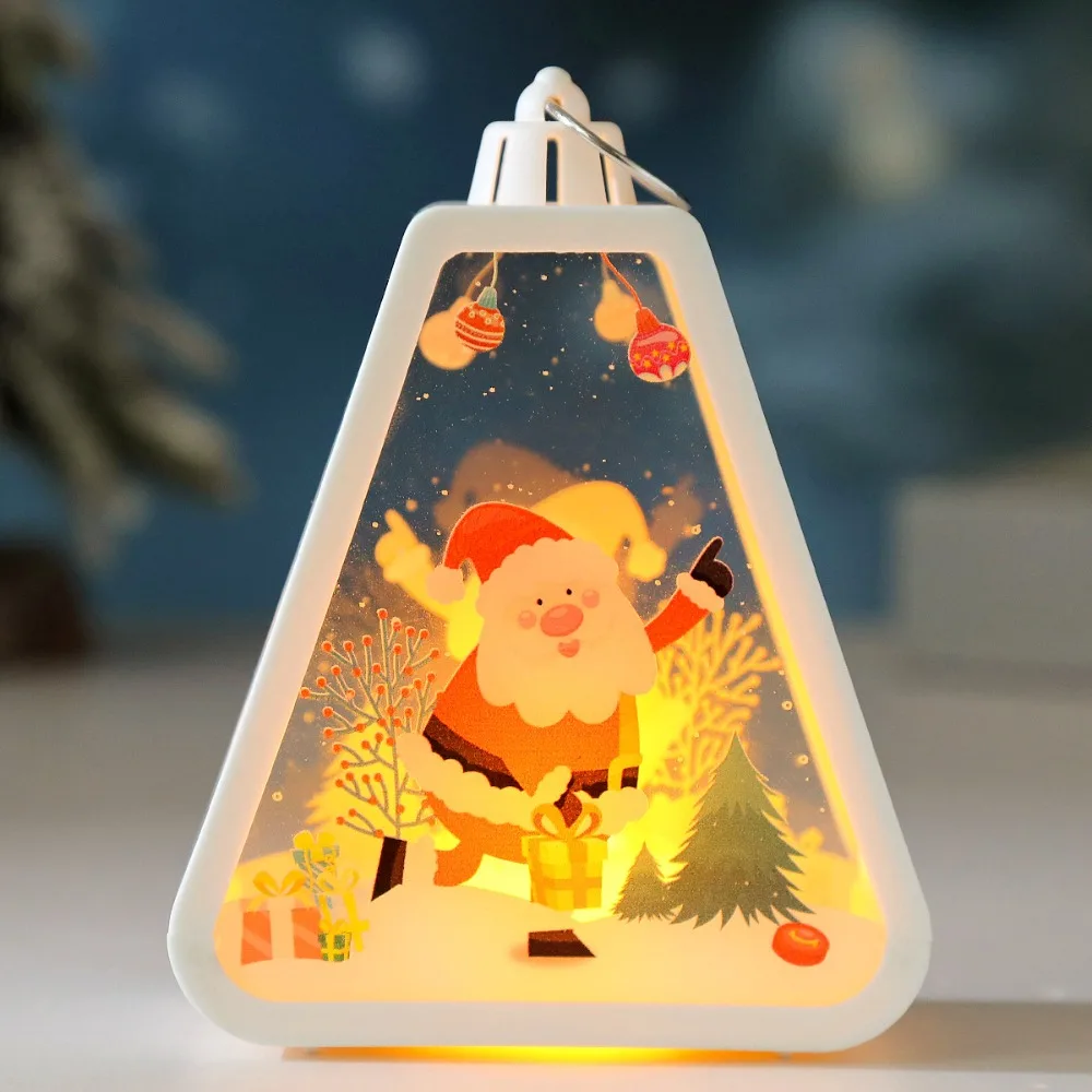 Vintage Style Christmas Lantern Decor Soft Glowing Retro Design Desktop Night Lamp Warm Cozy Light Up LED Glowing Decoration