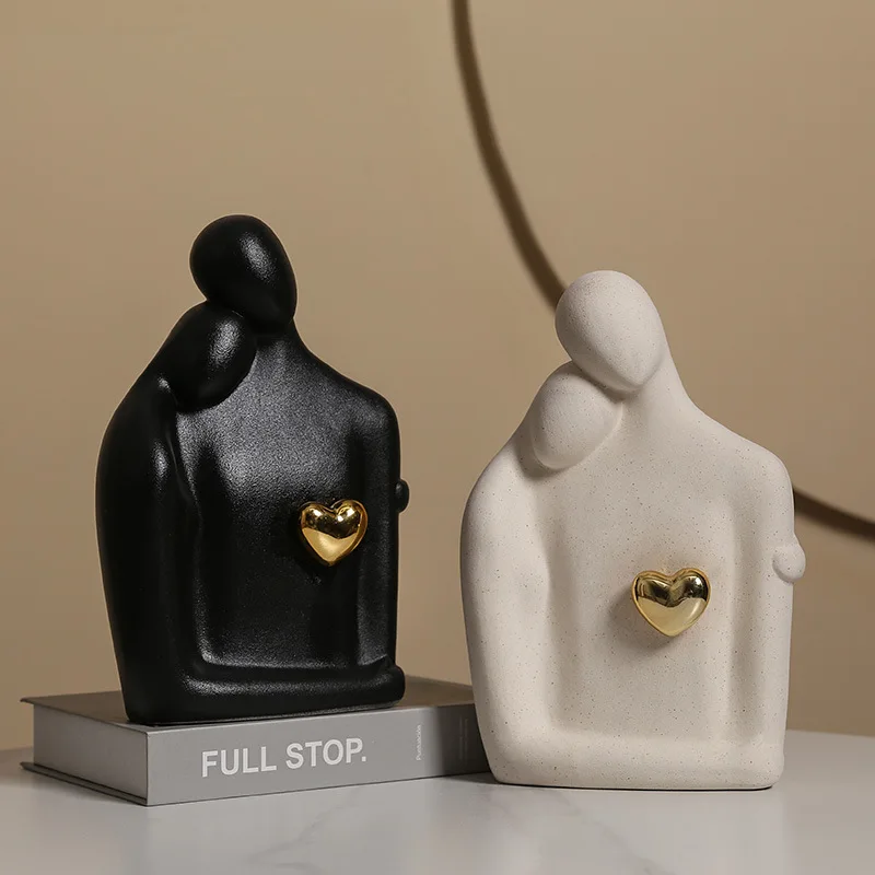 creative couple figure decor sculpture Figurine Miniatures Decoration Crafts Lover sculpture decoration  desktop bookshelf decor
