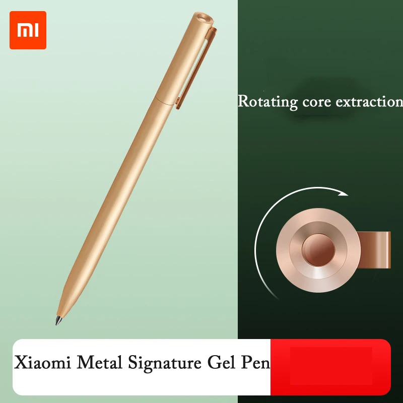 Xiaomi-Bolígrafo de Gel de Metal Original, recarga de bolígrafo suizo de tinta negra de 0,5mm, Canetas de firma de negocios para oficina, suministros de papelería/regalos