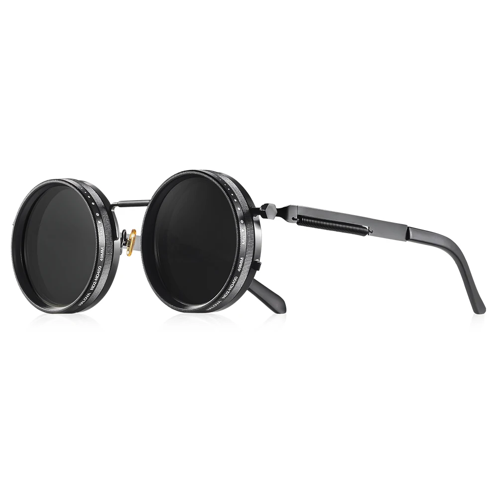 CRIXALIS Gepolariseerde Ronde Zonnebril ND9 Verstelbare Dimmen Mannen Vrouwen Retro Punk mannen Vissen Brillen Outdoor Shades UV400 - afbeelding 1