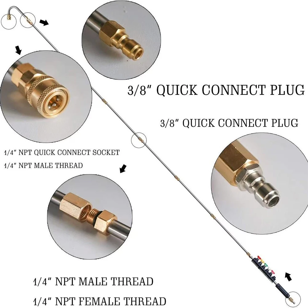 Imagem -05 - Pressão Washer Wand Grupo Pressão Washer Lance Extensão Água Gun Extensão 4000psi Quick Connect 10 Pcs Alta