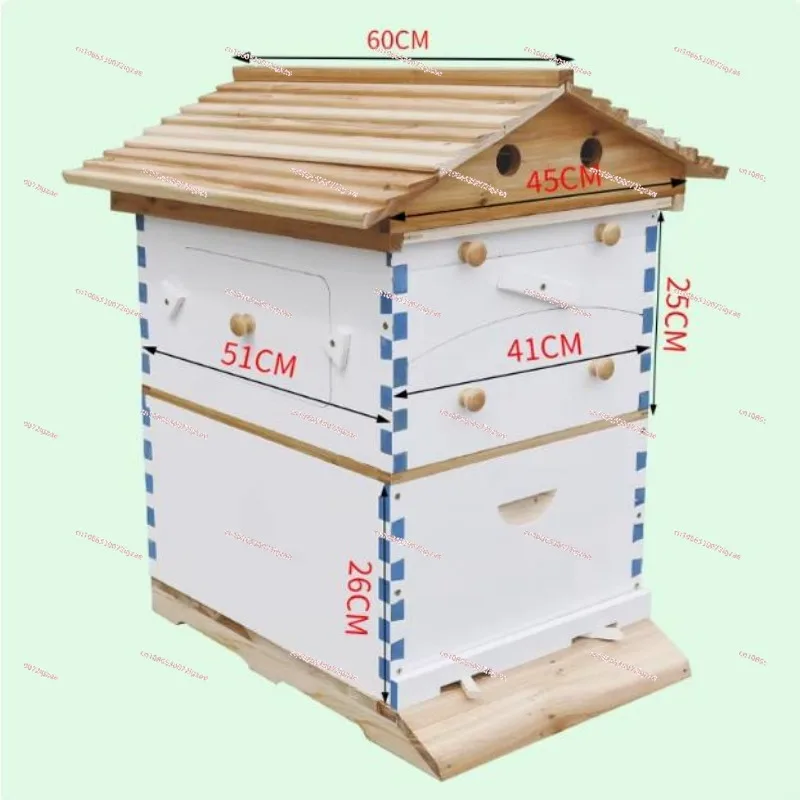 Wooden Automatic Self-Flowing Beehive 7 Auto Frames Set Bee Hive Supplies Beekeeping Material Apiculture Chinese Painted