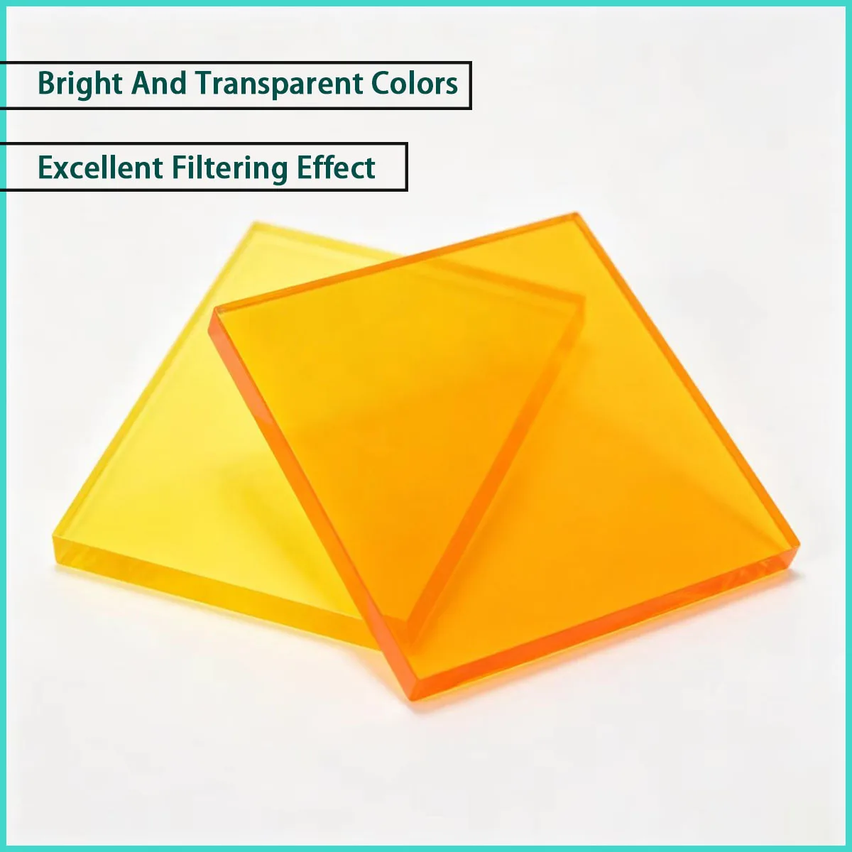 3mm/5mm thick yellow/orange transparent acrylic board for lighting filters, craft accessories, equipment windows, etc