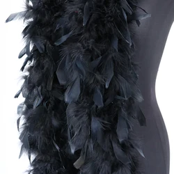 Boas de plumas de marabú de pavo Natural negro, 2 yardas, 90 gramos, bufanda, vestido de novia, chal, plumas decorativas, manualidades, Plumes artesanales