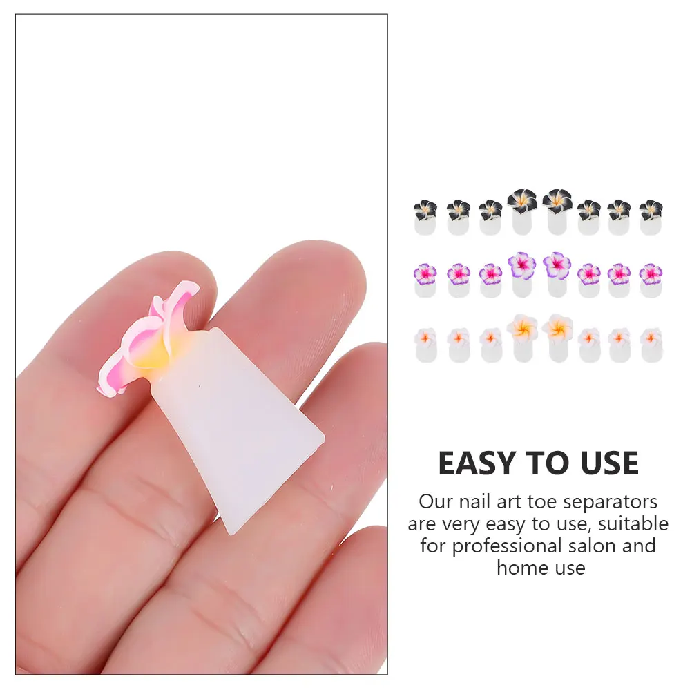 

Silicone Flower Toe Separators Reusable Decorative Nail Supplies Pedicure Toe Spacers Separators 24 Pcs
