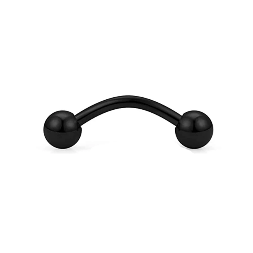 1-14 PCS 16G Black Lip Nail Nose Rings Spiral Earrings Cartilage Curved Barbell Eyebrow Rings Horseshoe Shaped Body Jewelry Set
