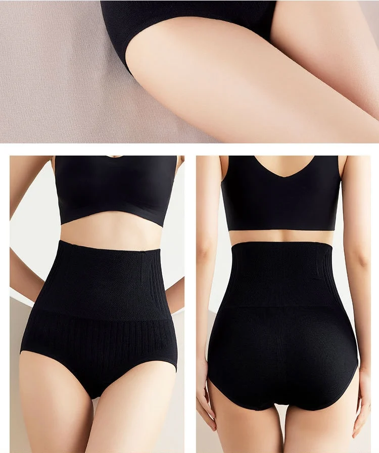 OWEQ-bragas de Control de barriga para mujer, ropa interior moldeadora de cuerpo, cintura alta, moldeador de vientre plano, bragas sin costuras