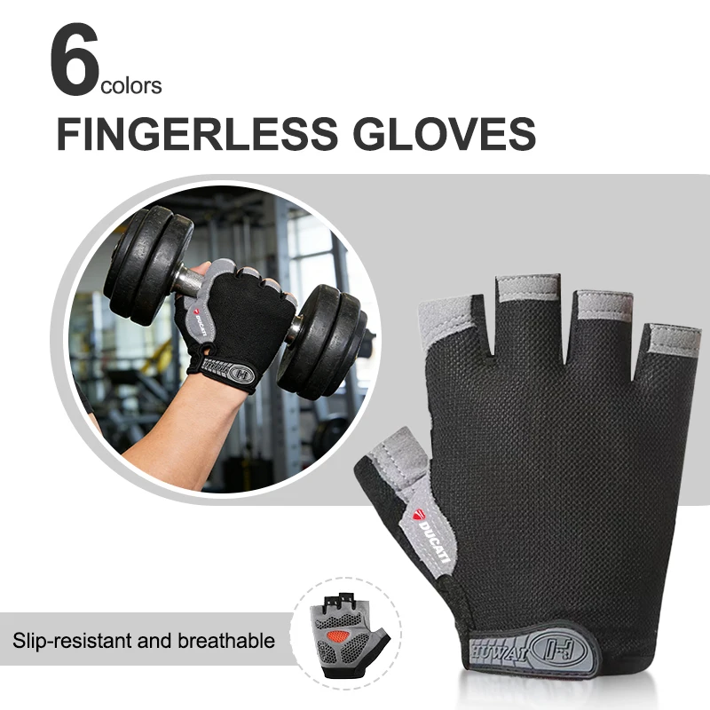 For Ducati Sport Half Finger Cycling Gloves For Men Women Breathable Anti-slip Bike Bicycle Gloves Gym Yoga Training Hand Gloves