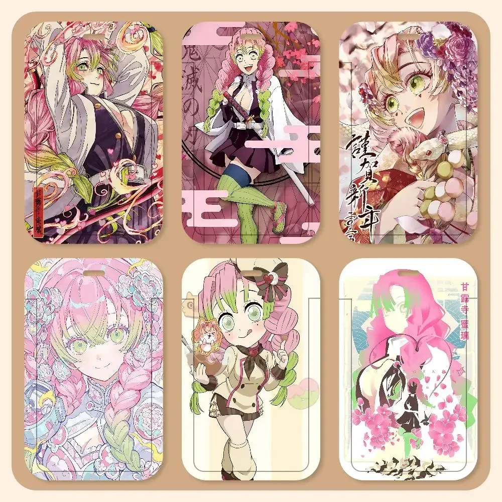 

Popular Demon Slayer Kanroji Mitsuri Anime Movie Sticky Lanyard Card Holders Student ID Card Holders Neckband