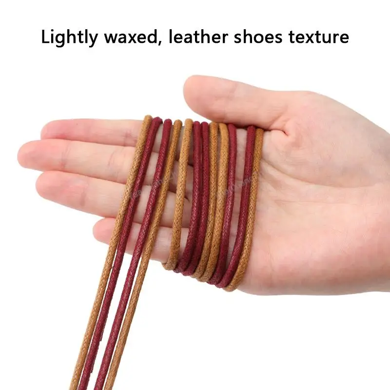 Cotton Waxed Shoelaces Round Oxford Shoe laces Boots Laces for Shoes Waterproof Leather Shoelace 60/80/100/120/140/180cm 1Pair image 4