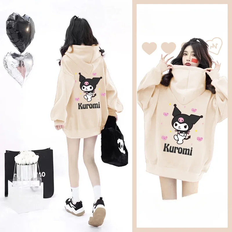 

Sweet and lovely Kuromi Cartoon Anime periphery Mother daughter hoodie in Spring and Autumn New Style Parent child hoodie