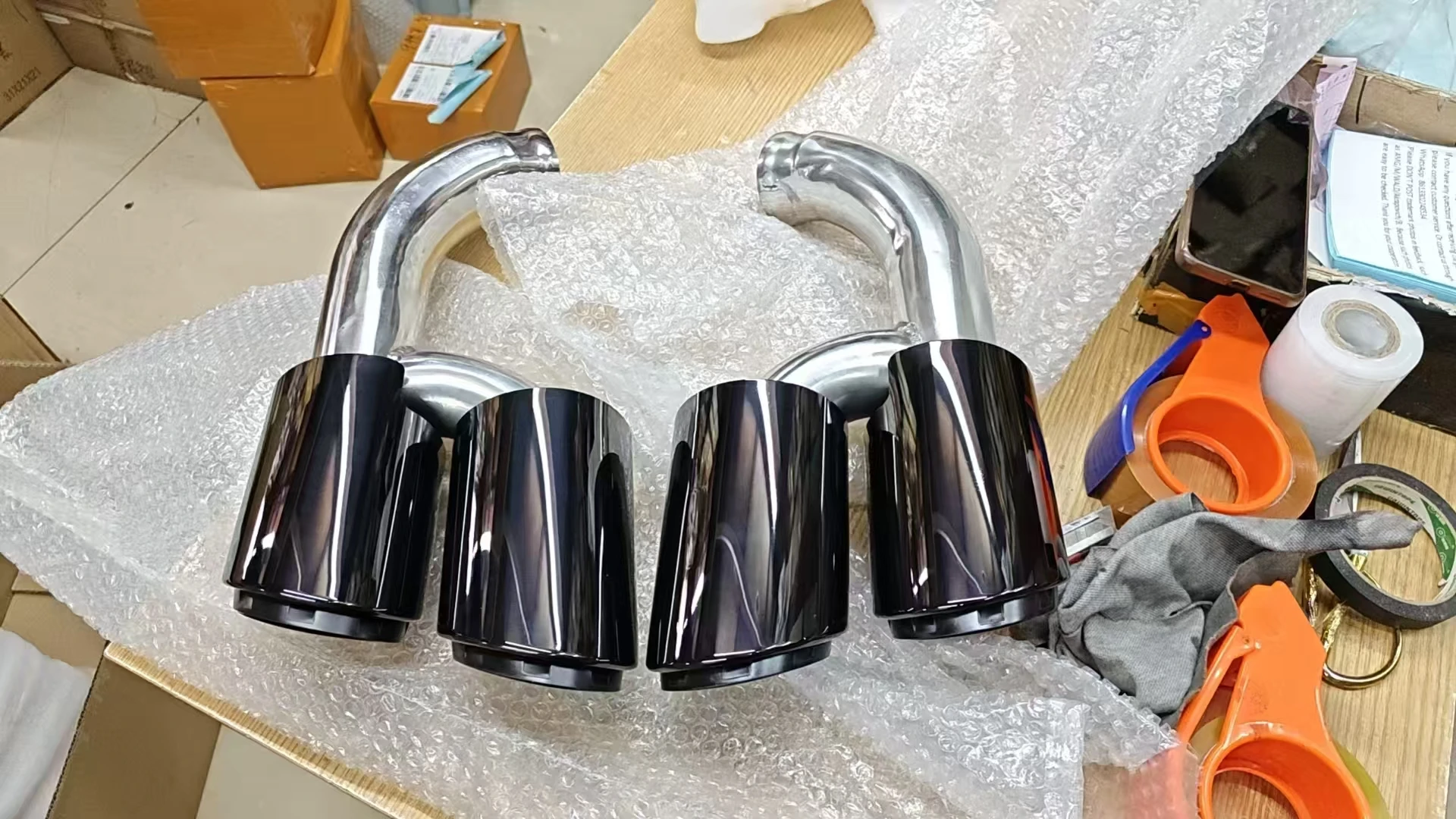 High qualitySYPES 2015/16 Car Exhaust Pipes for   Cayenne 958 Upgrade Stainless Steel Exhaust Tips Performance System Quad