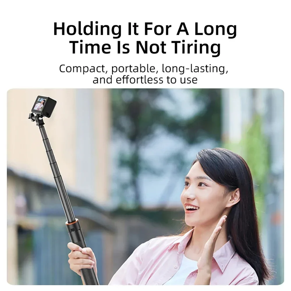 1.4M Extendable Tripod Handheld Selfie Stick for DJI Pocket 3/Action 5 Pro/4/Gopro Portable Stand for Action Camera Accessories