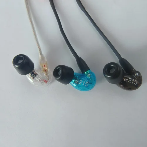 Auriculares estéreo de alta fidelidad SE215 de alta calidad, auriculares intrauditivos de 3,5 MM, auriculares con Cable separado y caja transparente, negro y azul