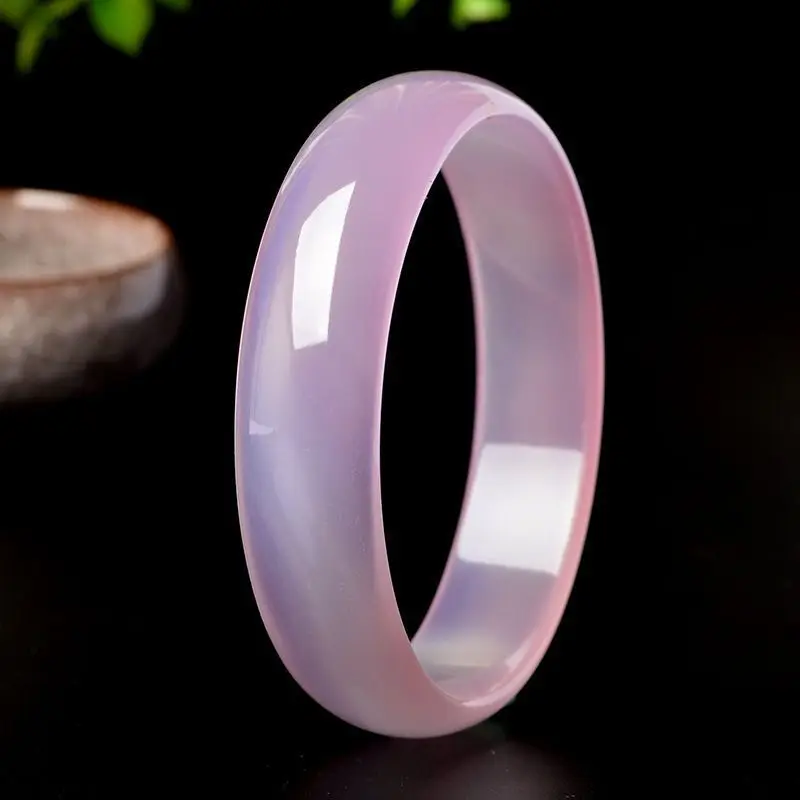 

Hibiscus chalcedony bracelet girlfriend gift pink crystal jewelry girl concubine jade