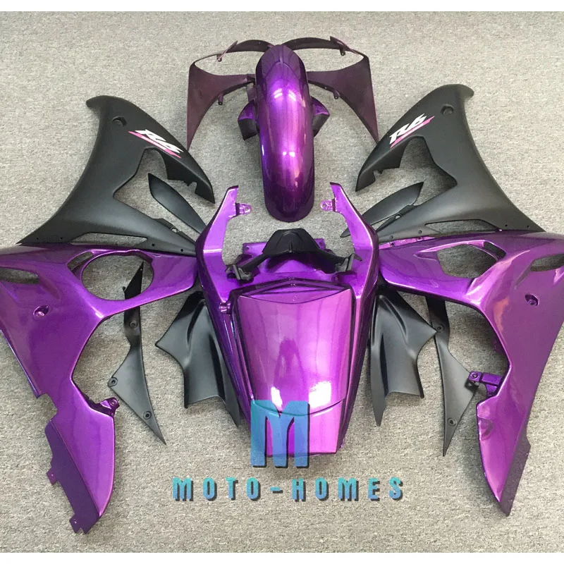 100% Fit Injection Fairings for YAMAHA YZFR6 2003 2004 2005 05 YZF R6 Purple Black Bodywork Fairing Kits ABS Plastic Aftermarket