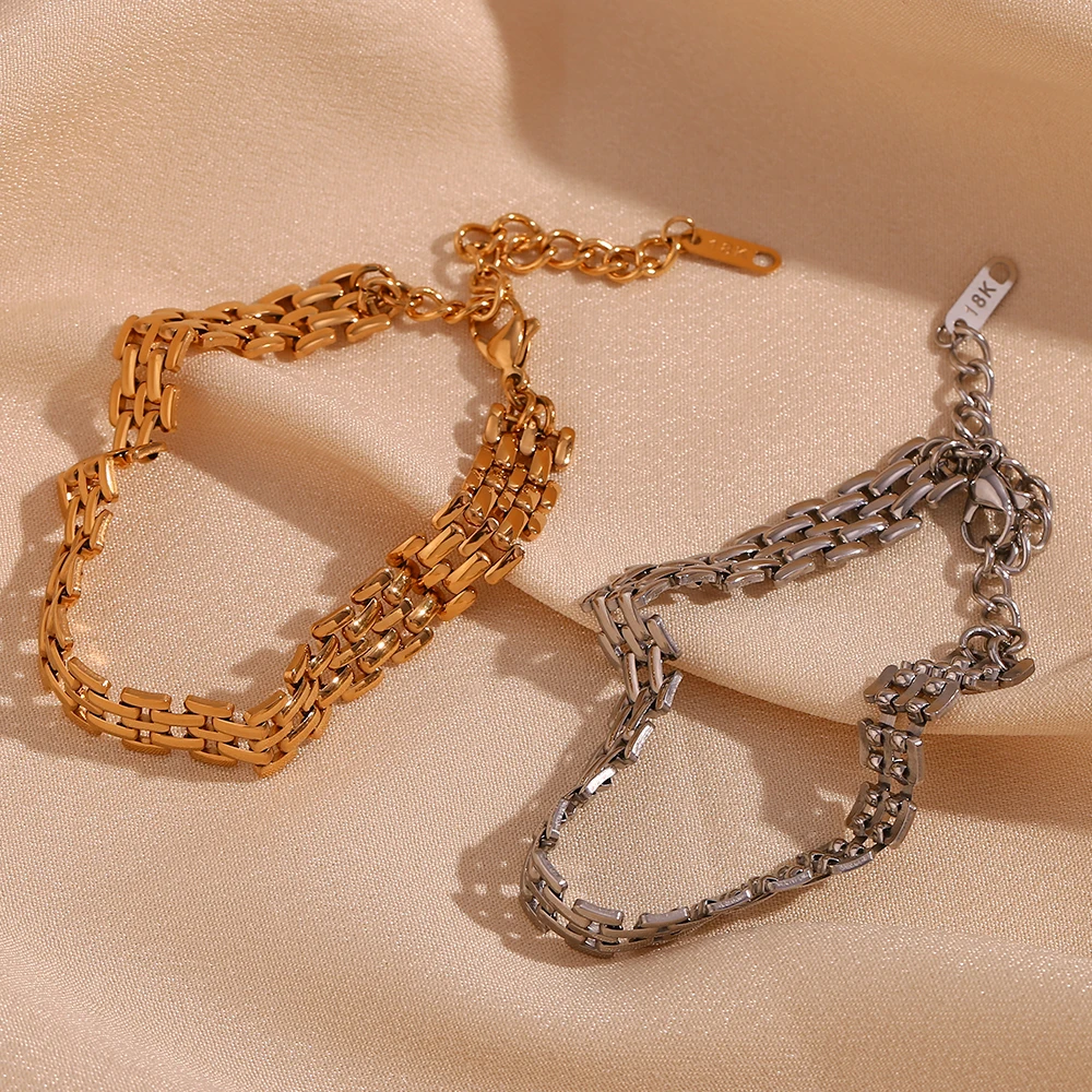 E.B.belle Neues Uhrenarmband, Kettenarmband, Halskette, 18 Karat vergoldeter Schmuck, 316L-Edelstahl-Armband für Damen-Accessoires – Detail 6