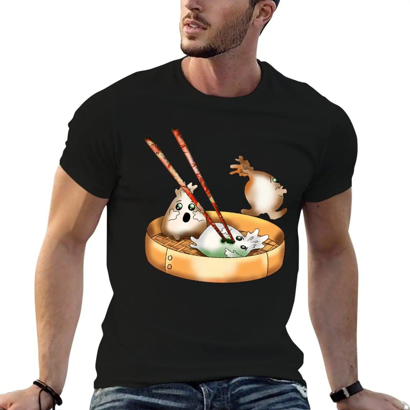 Supper time bao dumpling horror T-Shirt oversized plain mens shirts graphic tee