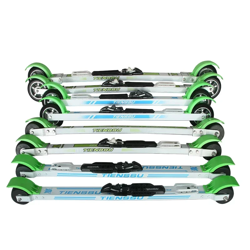 High Quality Light Weight Wood Cross Country Rollerski Aluminum Alloy Classic Skate Board Roller Skis