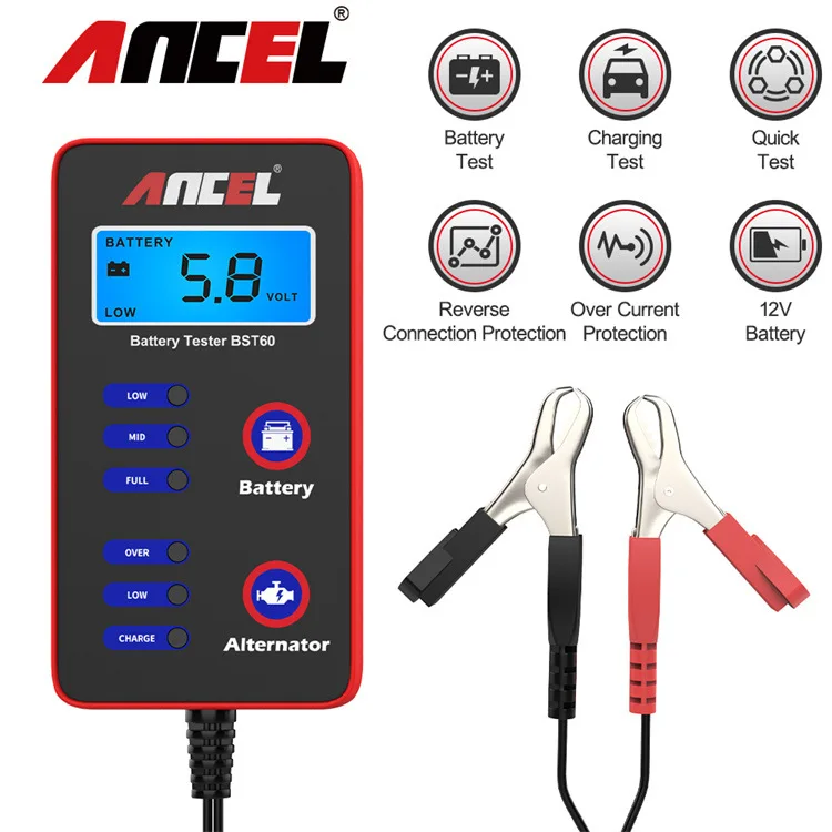 ANCEL BST60 Car Battery Tester 12V Car Battery Analyzer Car Battery Testing Tool