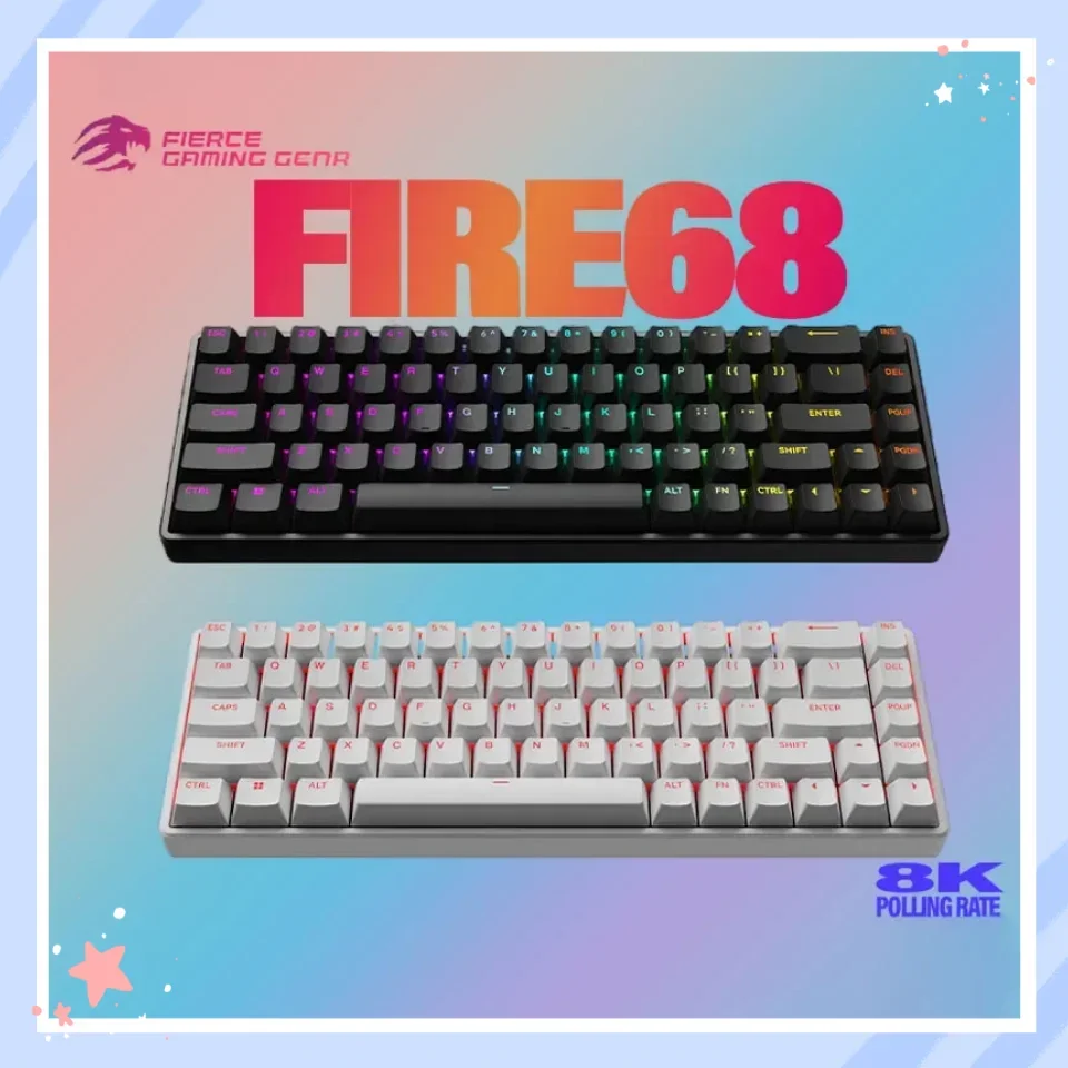 MADLIONS FIRE68 Magnetic Axis Mechanical Keyboard Gatateron 8K Full Key Hot-swappable Macro Defines The Aluminum Gaming Keyboard