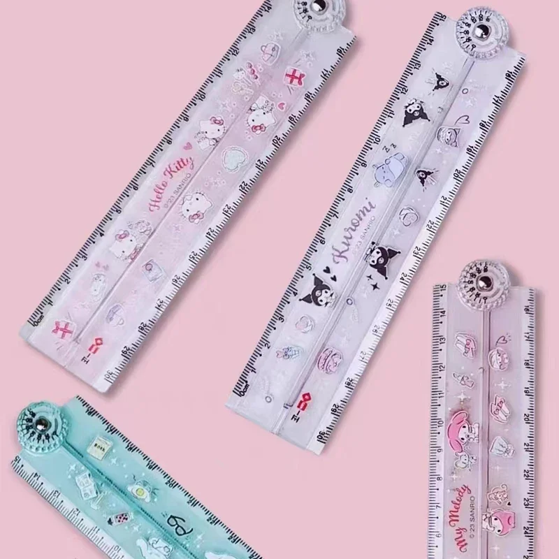 Sanrio Cute Folding Rules Multi-Functional Lengthened Cartoon Straightedge 30 Centimeter Ruler Mymelody Kuromi Cinnamoroll