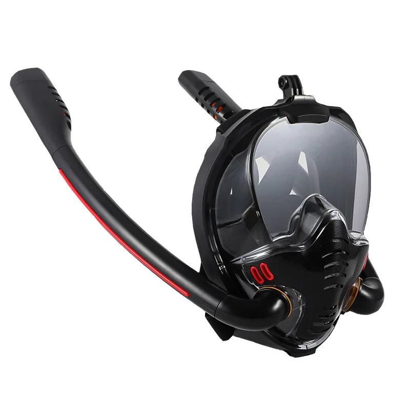 

New Full Face Snorkeling Mask Double Tube Silicone Full Dry Diving Mask Adult Swimming Mask Diving Goggles