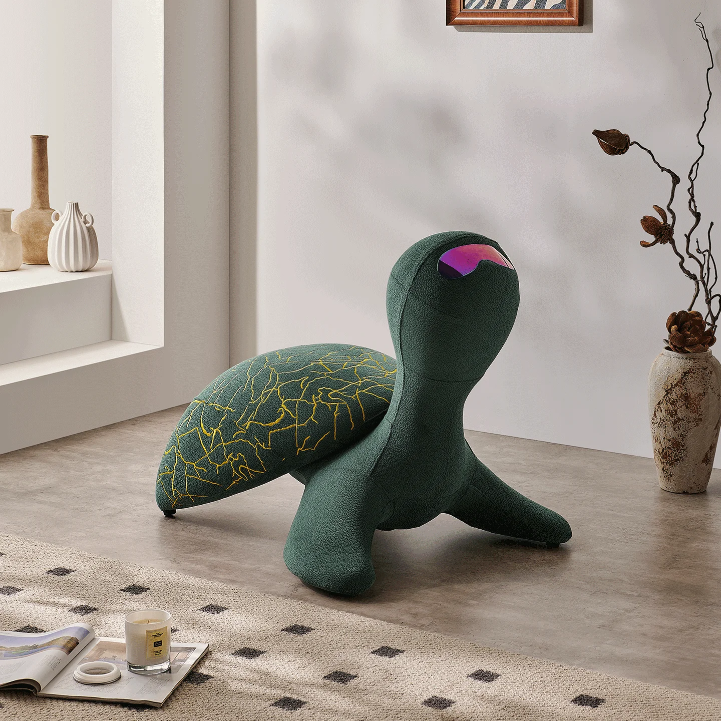 Turtle lounge chair, living room single dressing stool
