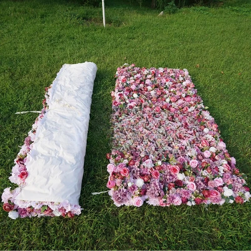 Artificial flower wall rolled up flower wall background
