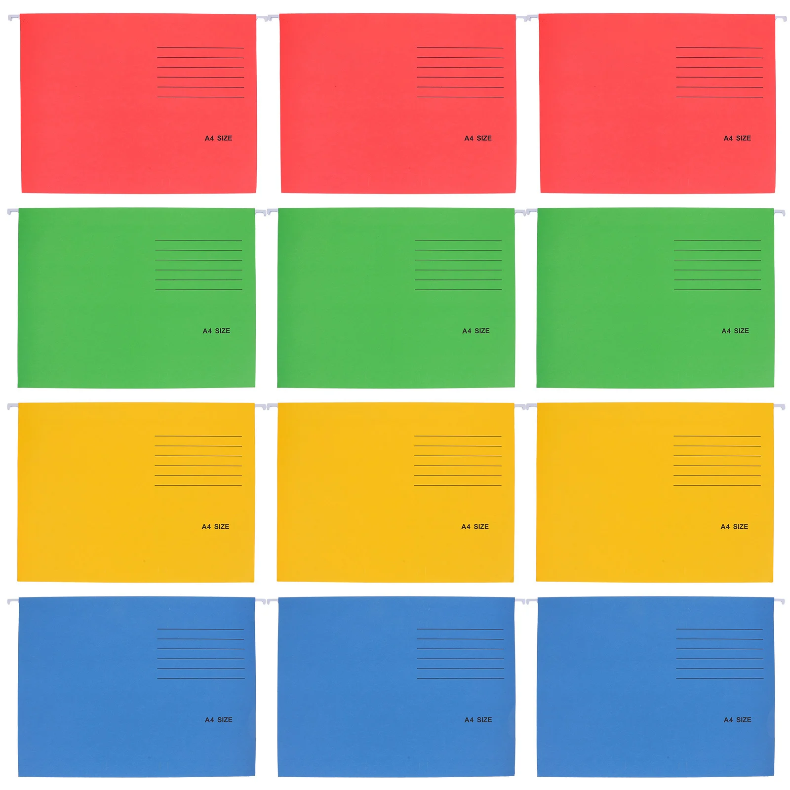 

12pcs Paper Metal Clip Hanging Folder Set A4 Thickened File Organizer For Office Bills Receipts Storage Portable Document Holder