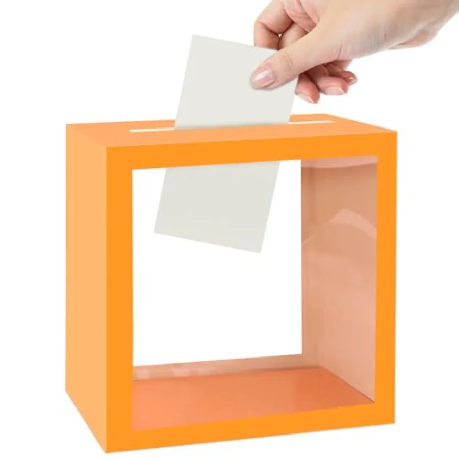 صندوق بطاقات برتقالي مع نافذة شفافة لحفلات الزفاف، صندوق بريد من الورق المقوى، حامل أموال لاستقبال حفل الزفاف، استحمام الطفل أ