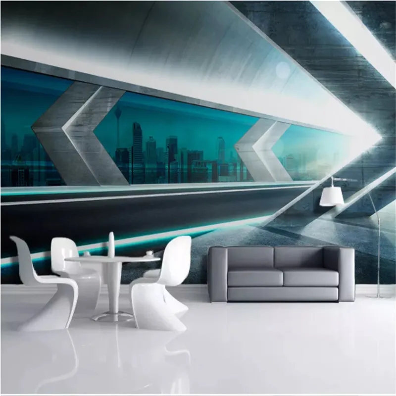 

Modern Creative 3D Technology City Highway Photo Wall Paper Space Wall Murals Restaurant Living Room Bedroom Decor Wallpaper 3D