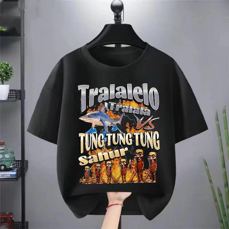 

Tralalero Tralala T-shirt Children Tungtung Sahur Brainrot Kids Clothes Summer Anime Short Sleeve Boys Girls Leisure Tees Gift