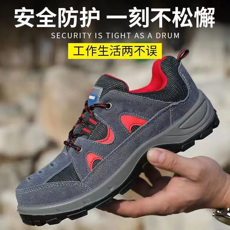 Labor protection shoes for men in 2025  anti smashing work shoes wear-resistant and lightweight all season protective shoes