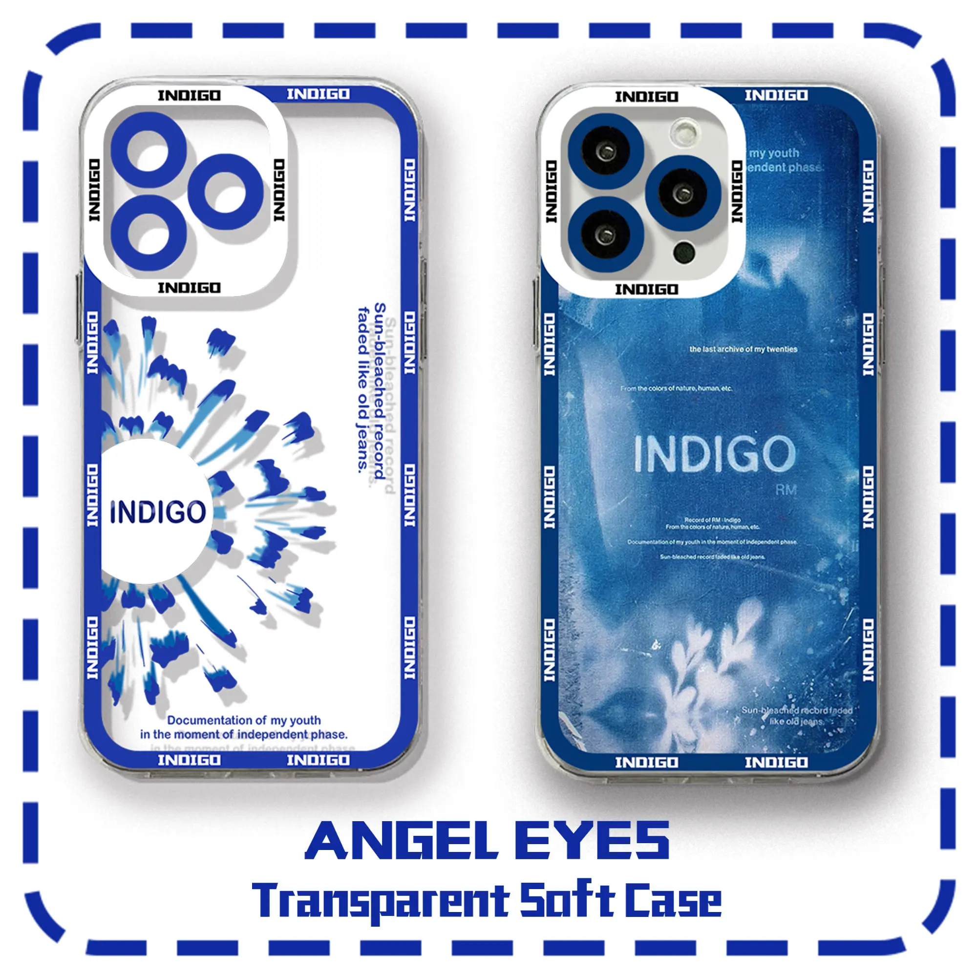 Threebase Phone Case RM INDIGO For Samsung S24 S23 S22 S21 S20 S10 FE Note20 Note10 Plus Ultra Lite 5G Clear Soft TPU Cover