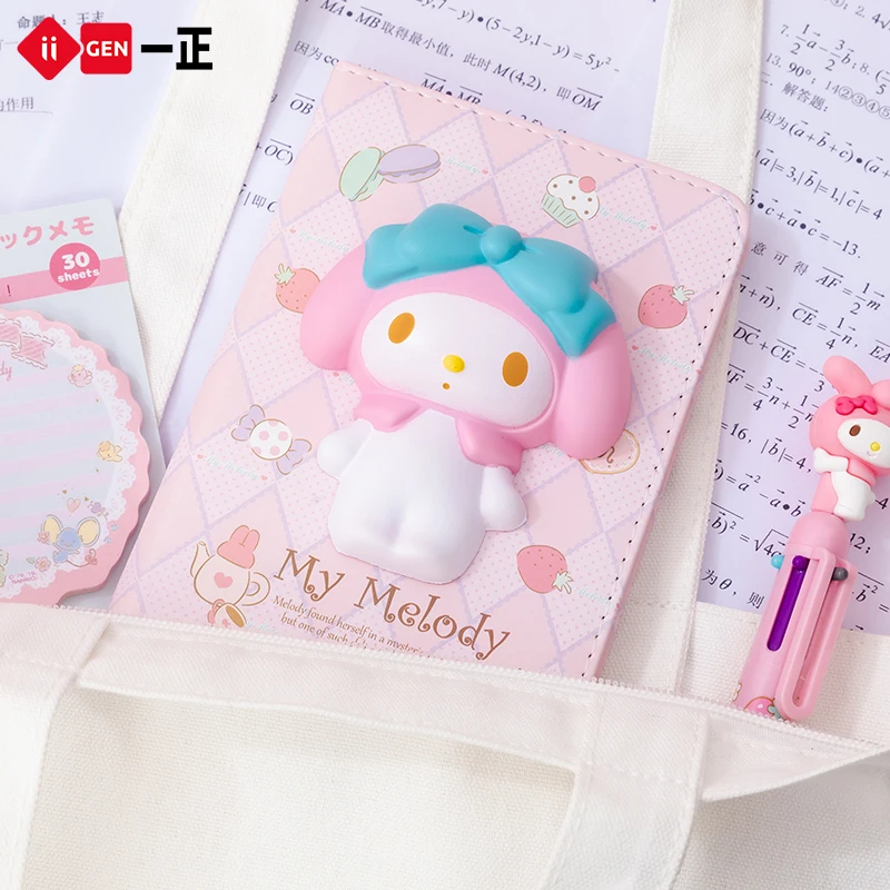 Sanrio Mini Decompression Notebook Kawaii Cinnamoroll Kuromi Cute Creative Coloring Page Portable School Supplies Girl Gift