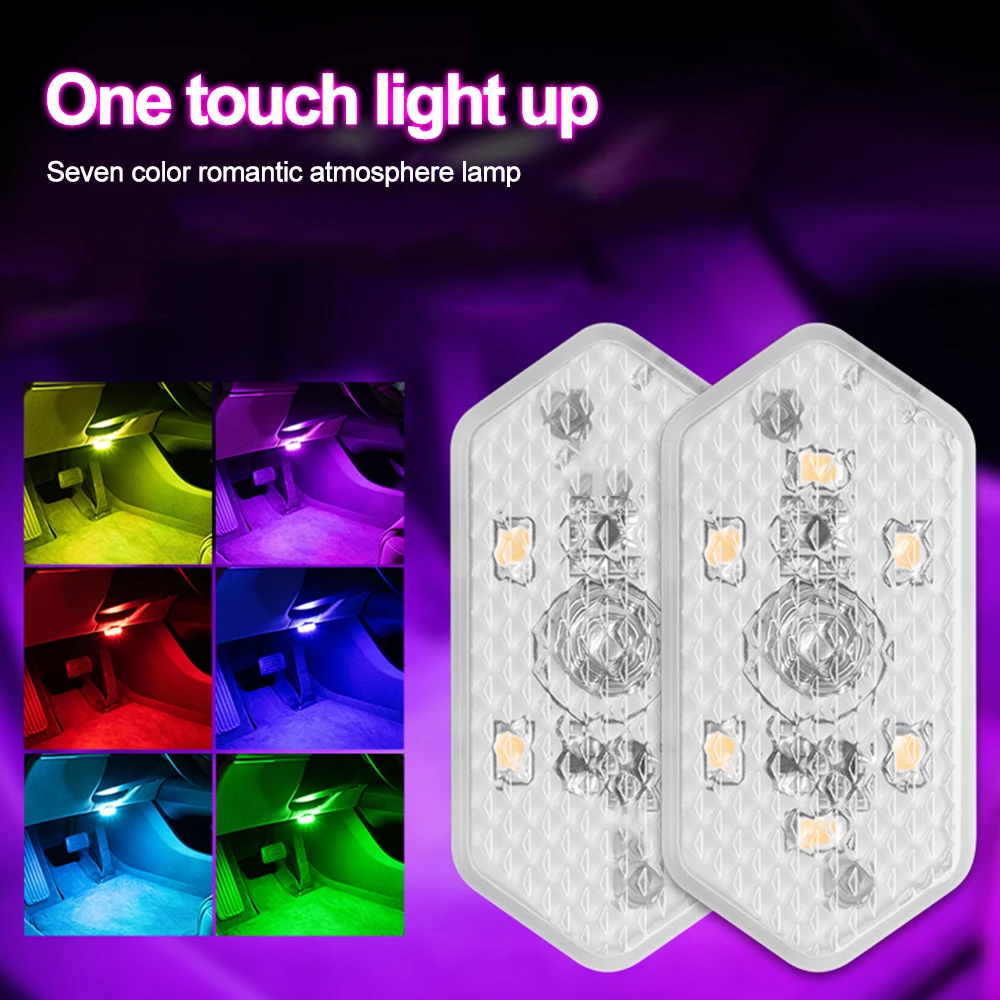 Magnetic Suction Wireless LED Touch Light Multi Color Car Night Lights USB Rechargeable Read Lamp  Auto Interior Accsesories