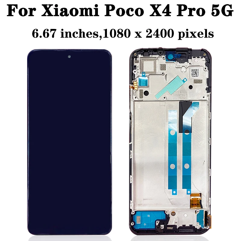 Test For Xiaomi Poco X4 Pro 5G 2201116PG LCD With Touch Screen Digitizer Assembly For Poco X4Pro 5G LCD Replacement Parts