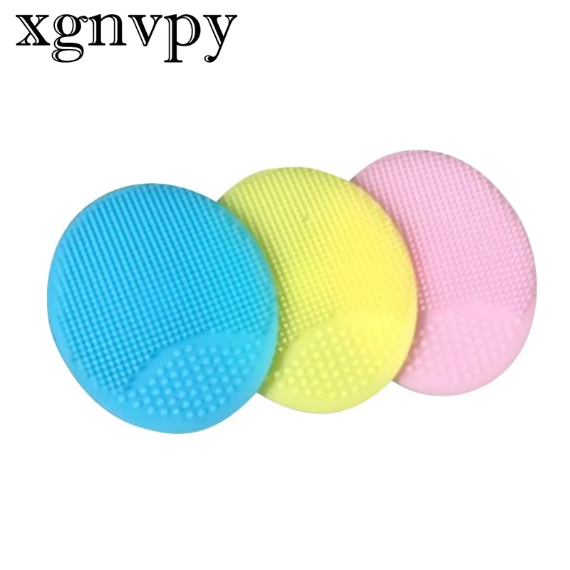 Xgnvpy Silicone Shampoo Brush for Baby Infant Bathing Soft Silicone Shampoo Brush Baby Oval Bath Silicone Face Wash Brush