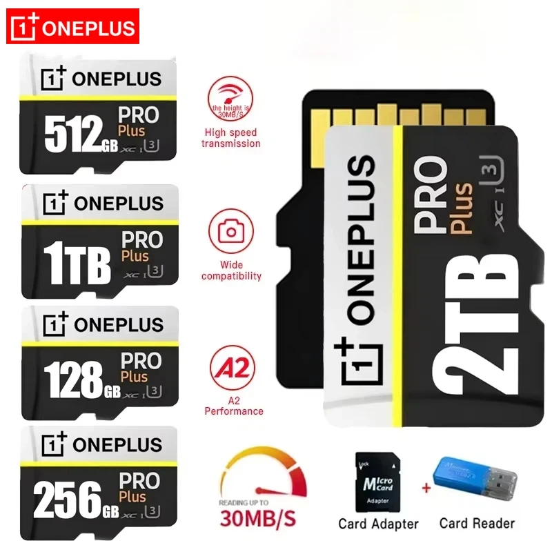 OnePlus 2TB High-Speed V30 A2 4K SD Card 512GB 256GB Memory Card 1TB Micro TF SD Adapter for Smart phone/Tablet/PC Cross-Use view 2