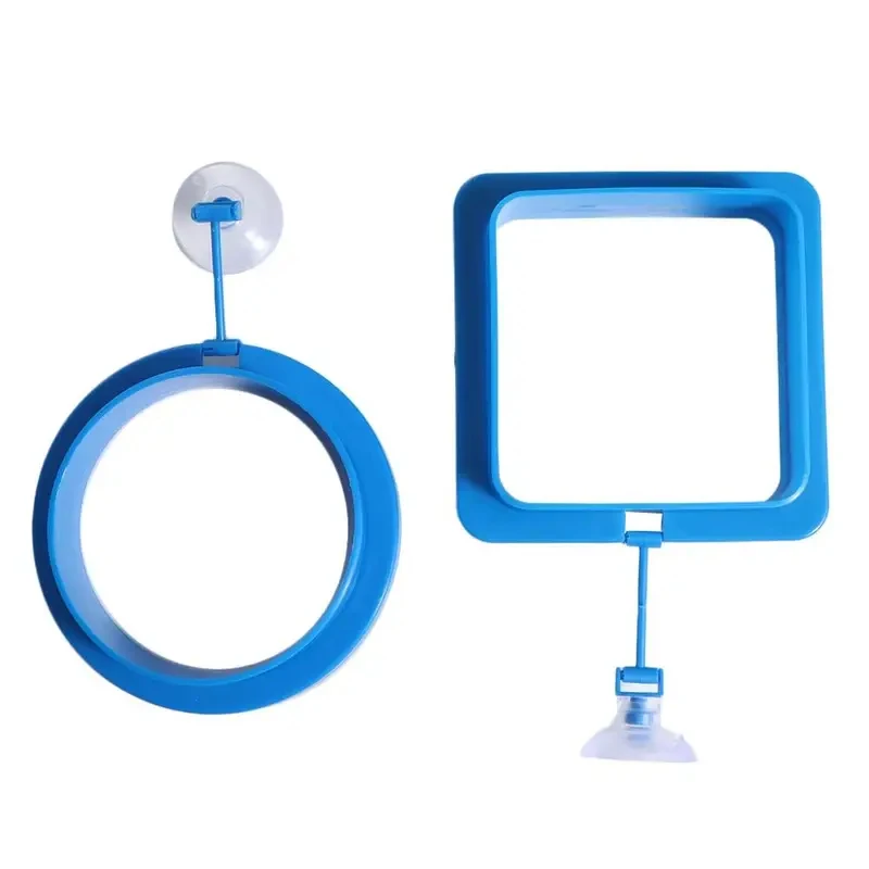 1-6Pcs Portable Floating Feeding Ring Plastic Suction Cup Fish Food Feeder Round/Square Floating Food Tray Aquarium