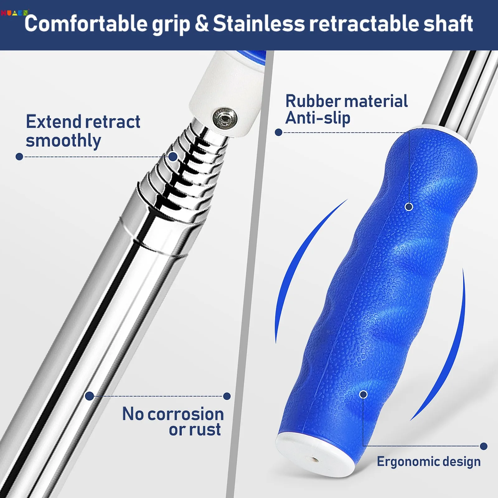 Golf Ball Retriever Stainless Steel Telescopic Shaft Portable Pick Up Grabber Lightweight Retrieving Tool for Golf Course Pond