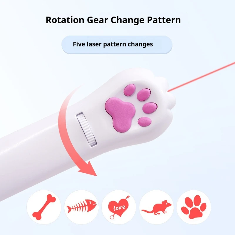 

Laser Cat Teasing Stick Rechargeable Cat's Claw Laser Pointer Infrared Projection Cat Teasing Stick Pet Laser Toys