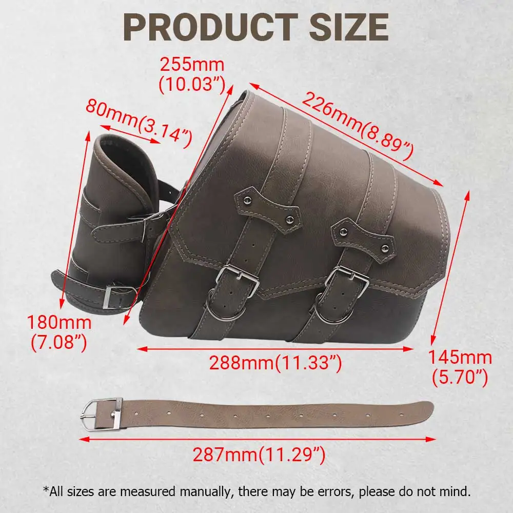 Motorcycle Saddlebags Brown PU Leather For Harley Sportster XL 883 1200 Indian Honda BMW Kawasaki Triumph