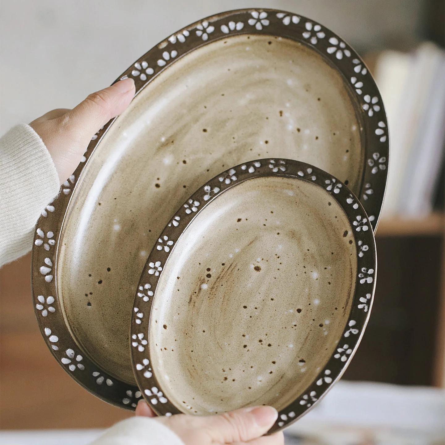 

Zeteng Home Oval Cerc Plate Vintage Dert Sui Fruit Salad Sle Deep Di Microwave Oven Se Diwaer Frie...